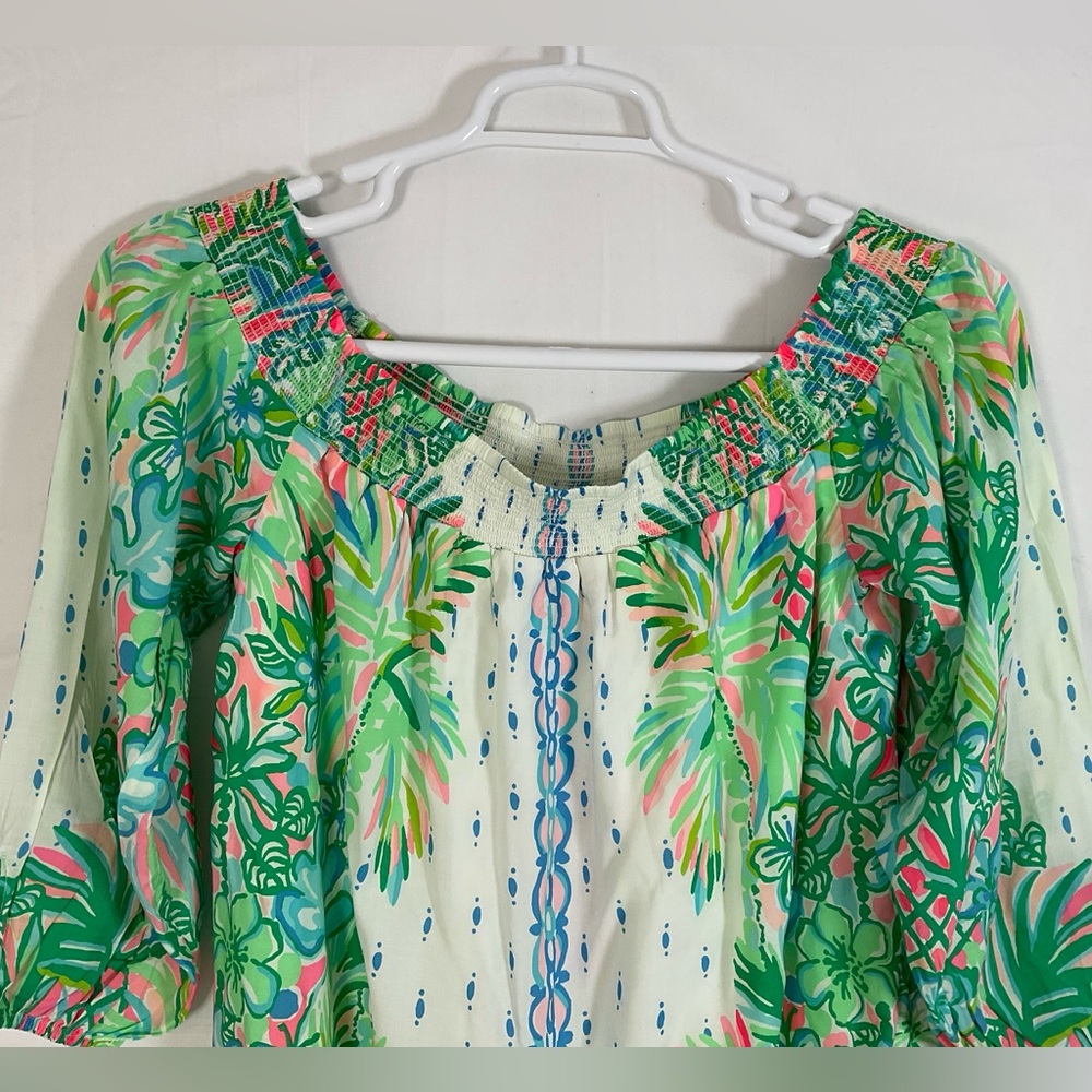 NWT Lilly Pulitzer Maryellen Off Shoulder Dress Resort White Coconut Row Small - Picture 2 of 7